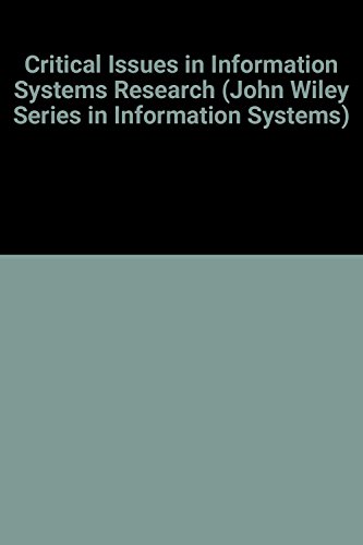 Imagen de archivo de Critical Issues in Information Systems Research a la venta por ThriftBooks-Atlanta