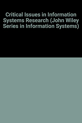 Stock image for Critical Issues in Information Systems Research for sale by ThriftBooks-Atlanta