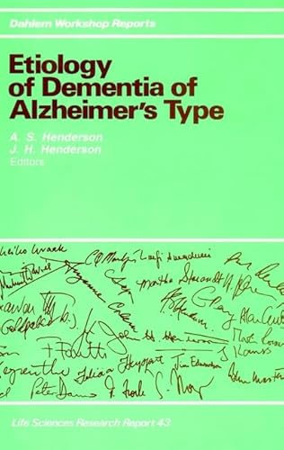 9780471920755: Etiology of Dementia of Alzheimer's Type. Life Sciences Research Report 43