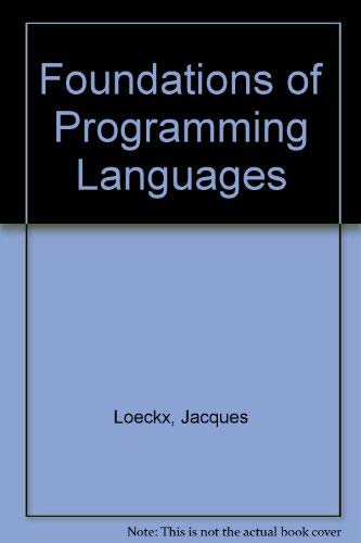 Beispielbild fr Foundations of Programming Languages zum Verkauf von Ammareal