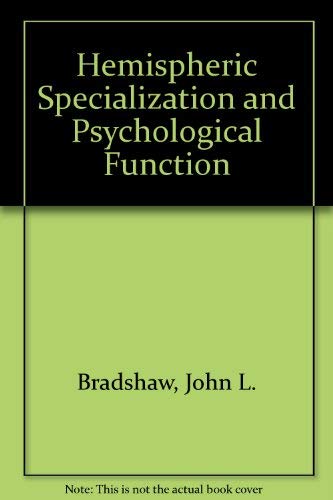 Beispielbild fr Hemispheric Specialization and Psychological Function zum Verkauf von Reuseabook