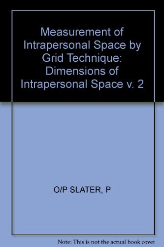 Dimensions of Intrapersonal Space.; (The Measurement of Intrapersonal Space, Volume 2.)