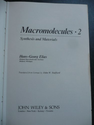 Beispielbild fr Macromolecules, Vol. 2: Synthesis and Materials zum Verkauf von White Square - Fine Books & Art