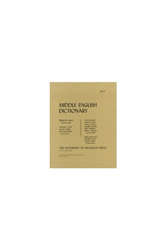 9780472010028: Middle English Dictionary: Plan and Bibliography, Supplement 1