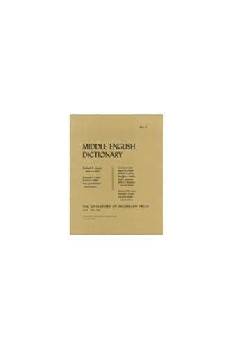 9780472010028: Middle English Dictionary (Plan and Bibliography)