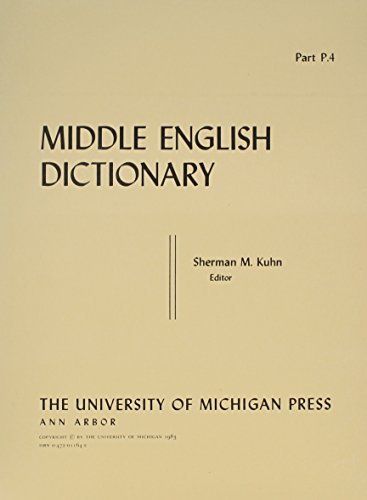9780472011643: Middle English Dictionary: P.4
