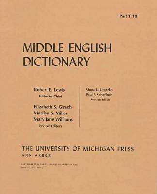 Stock image for Middle English Dictionary for sale by Revaluation Books