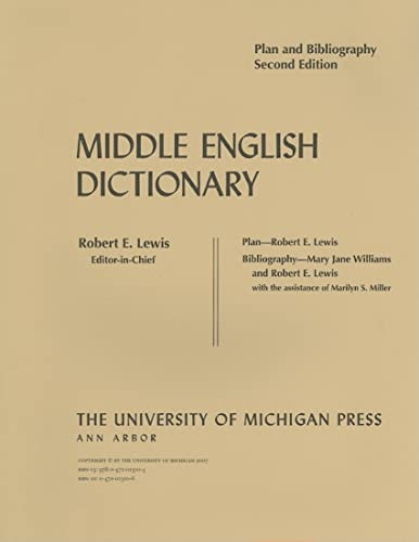 Stock image for Middle English Dictionary: Plan and Bibliography, 2nd Edition for sale by Midtown Scholar Bookstore