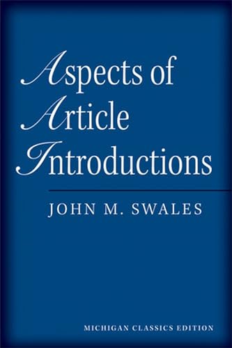 Beispielbild fr Aspects of Article Introductions, Michigan Classics Ed. zum Verkauf von GF Books, Inc.