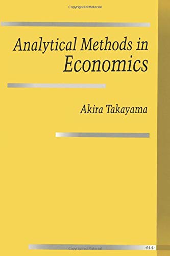 9780472081356: Analytical Methods in Economics