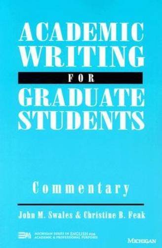 Beispielbild fr Academic Writing for Graduate Students Commentary: A Course for Nonnative Speakers of English zum Verkauf von Smith Family Bookstore Downtown