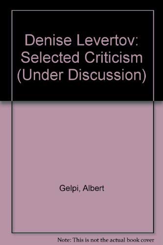 Imagen de archivo de Denise Levertov: Selected Criticism a la venta por RPL Library Store