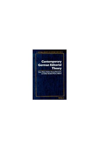 Stock image for Contemporary German Editorial Theory (Editorial Theory And Literary Criticism) for sale by HPB-Red