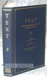 Beispielbild fr TEXT: Transactions of the Society for Textual Scholarship, Volume 8 (TEXT: An Interdisciplinary Annual of Textual Studies) zum Verkauf von A Squared Books (Don Dewhirst)