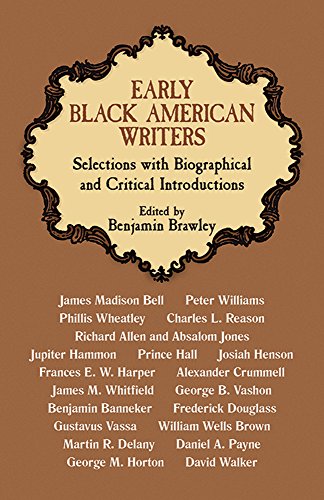 Beispielbild fr Early Black American Writers zum Verkauf von Better World Books
