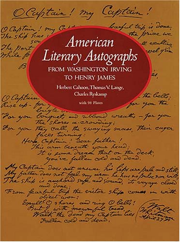 Stock image for American Literary Autographs from Washington Irving to Henry James for sale by Better World Books