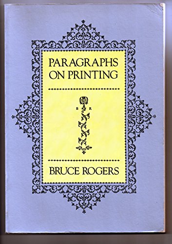 Imagen de archivo de Paragraphs on Printing a la venta por Better World Books