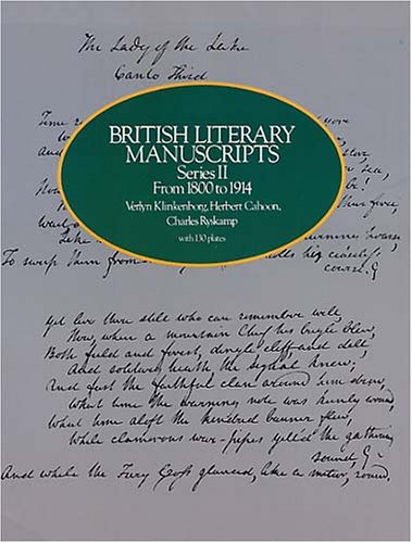 Beispielbild fr British Literary Manuscripts, Series II: From 1800 to 1914 zum Verkauf von Wonder Book