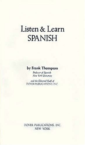 9780486252827: Listen & Learn Spanish: Manual