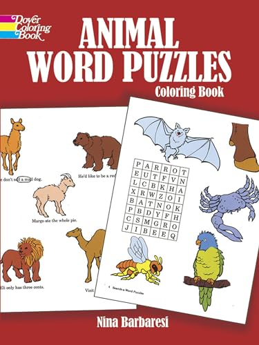 9780486268484: Animal Word Puzzles Coloring Book (Dover Kids Activity Books: Animals)