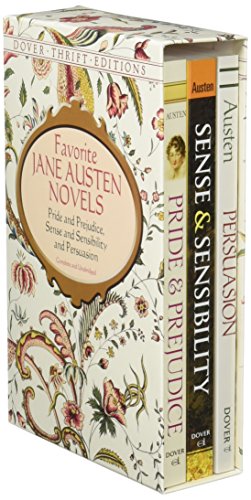 Stock image for Favorite Jane Austen Novels: Pride and Prejudice, Sense and Sensibility and Persuasion (Complete and Unabridged) (Dover Thrift Editions) for sale by WorldofBooks