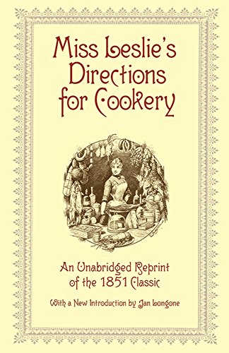 Beispielbild fr Miss Leslie's Directions for Cookery zum Verkauf von Better World Books