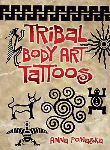 TRIBAL BODY ART TATTOOS (12 one-color tattoos w/instructions) (b) ( = 5)