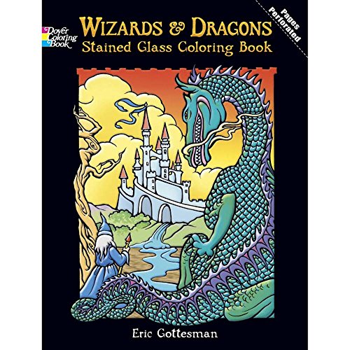 Stock image for Wizards and Dragons Stained Glass Coloring Book (Eric) for sale by Ergodebooks