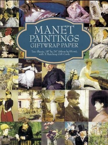 Manet Paintings Giftwrap Paper: Two Sheets 18" x 24" (46cm x 61cm) with 3 Matching Gift Cards (Dover Giftwrap) (9780486431758) by Manet, Ã‰douard