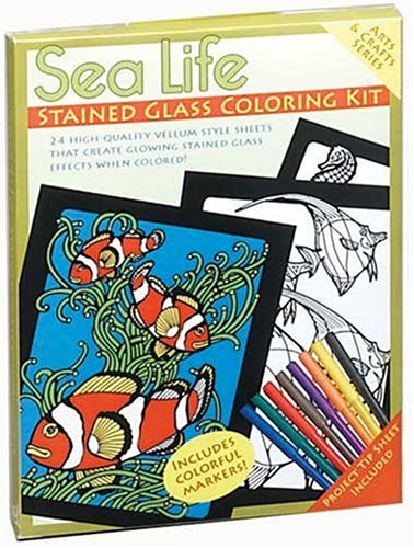 9780486460727: Sea Life Stained Glass Coloring Kit