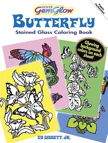 9780486471471: Butterfly Gemglow Stained Glass Coloring Book