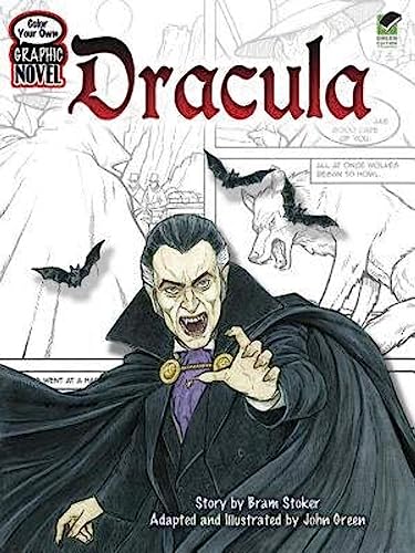 Beispielbild fr Color Your Own Graphic Novel DRACULA (Dover Classic Stories Coloring Book) zum Verkauf von HPB-Emerald