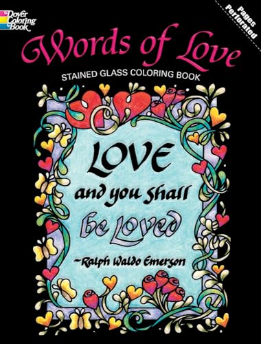 9780486477077: Words of Love Stained Glass Coloring Book