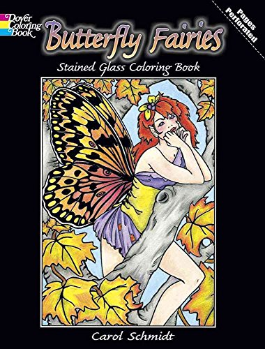 Butterfly Fairies Stained Glass Coloring Book