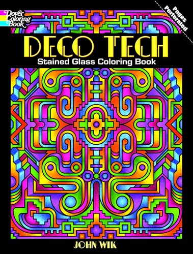 Deco Tech Stained Glass Coloring Book (Dover Coloring Books)