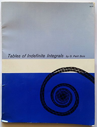 Stock image for Tables of Indefinite Integrals for sale by Better World Books