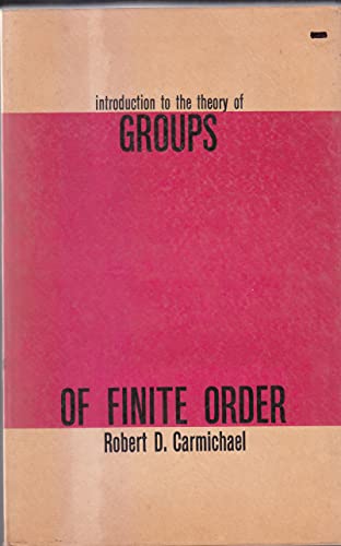 9780486603001: Introduction to the Theory of Groups of Finite Ord