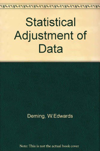 Deming Statistical Adjustment Data (9780486612355) by Deming