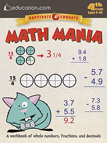 Beispielbild fr Math Mania: A workbook of whole numbers, fractions, and decimals (Dover Kids Activity Books) zum Verkauf von HPB Inc.