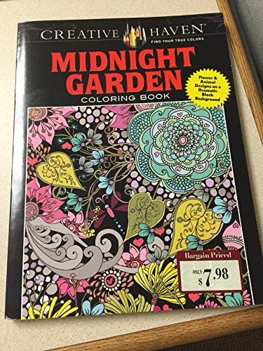 Beispielbild fr Creative Haven Midnight Garden Coloring Book: Heart & Flower Designs on a Dramatic Black Background zum Verkauf von SecondSale