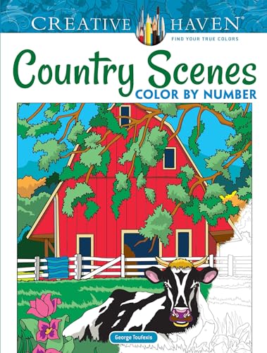 Stock image for Creative Haven Country Scenes Color by Number Coloring Book (Adult Coloring Books: In The Country) for sale by ZBK Books
