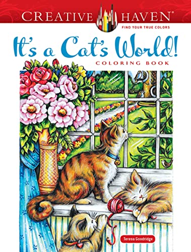 Stock image for Creative Haven It's a Cat's World! Coloring Book (Adult Coloring Books: Pets) for sale by BooksRun