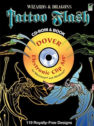 Stock image for Wizards and Dragons Tattoo Flash CD-ROM and Book (Dover Electronic Clip Art) for sale by HPB-Red