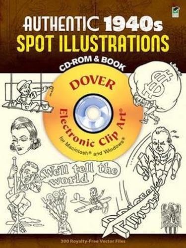 Authentic 1940s Spot Illustrations CD-ROM and Book: 300 Vector Files