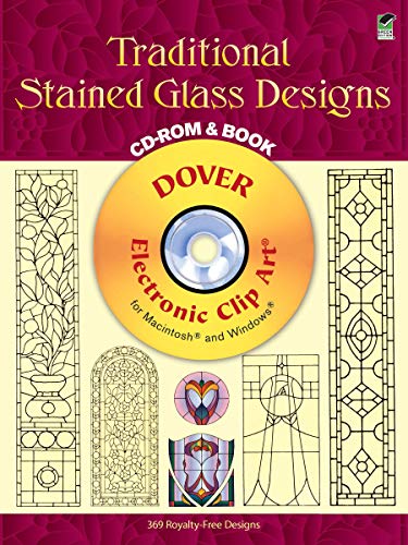 Imagen de archivo de Traditional Stained Glass Designs CD-ROM and Book (Dover Electronic Clip Art) a la venta por Hennessey + Ingalls