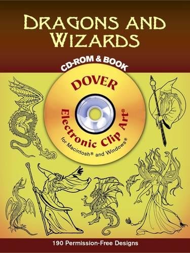 Imagen de archivo de Dragons and Wizards CD-ROM and Book (Dover Electronic Clip Art) a la venta por Decluttr