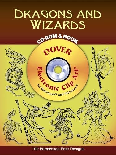 9780486995595: Dragons and Wizards - CD-ROM and Book (Dover Electronic Clip Art)