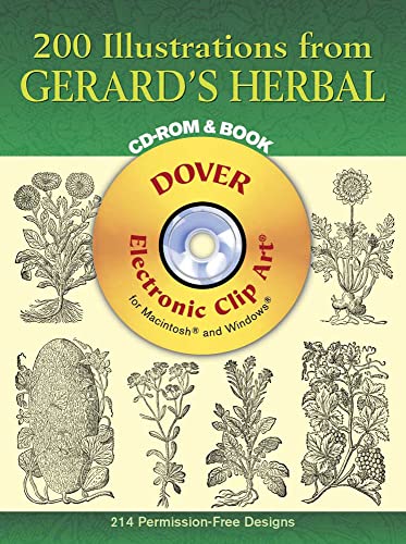 Imagen de archivo de 200 Illustrations from Gerard's Herbal CD-ROM and Book (Dover Electronic Clip Art) a la venta por -OnTimeBooks-