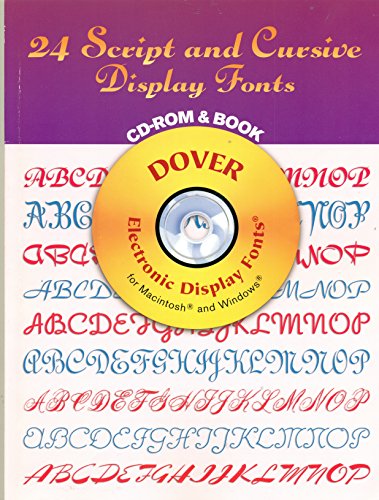 Stock image for 24 Script and Cursive Display Fonts CD-ROM and Book for sale by ThriftBooks-Dallas