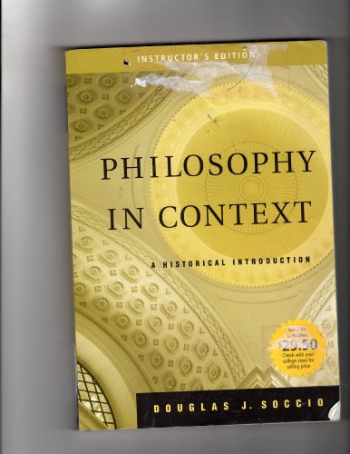 Beispielbild fr Cengage Advantage Books: Philosophy in Context : A Historical Introduction zum Verkauf von Better World Books